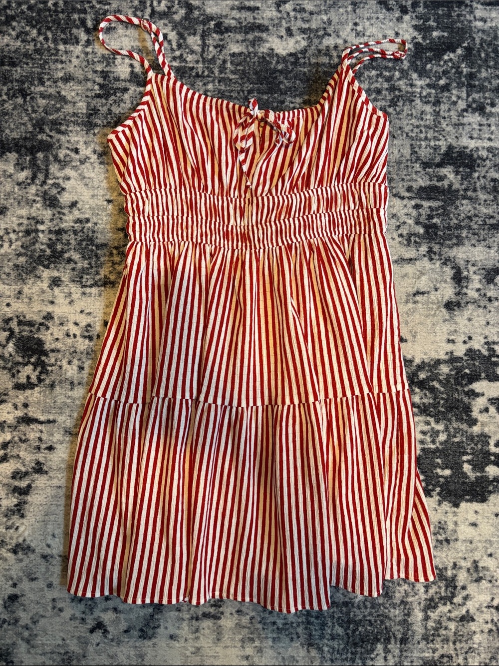 Rewind Red and White Striped Maxi Dress